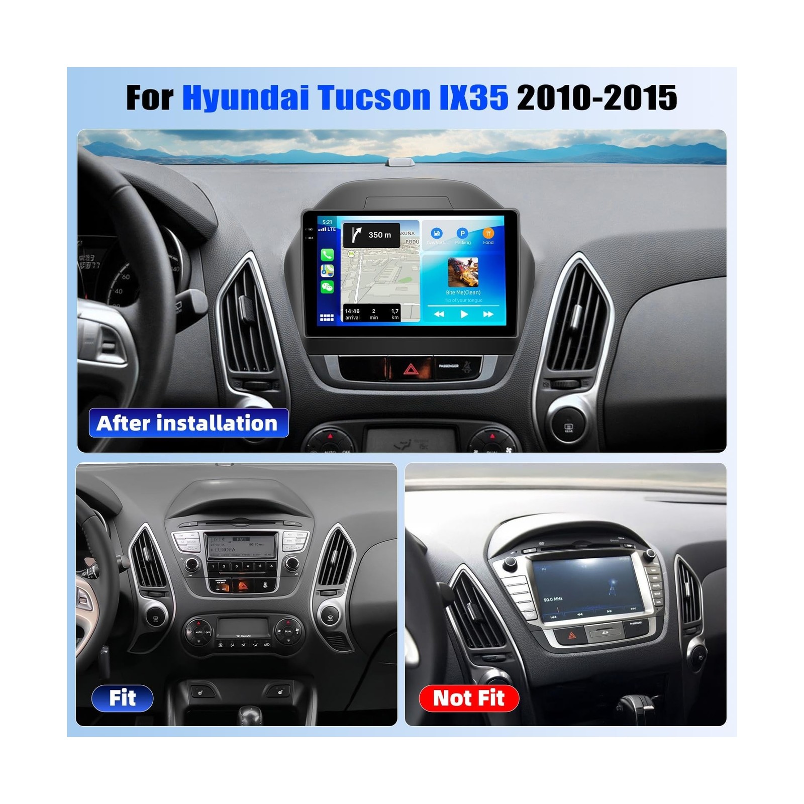 [4G+128G] Car Radio for Hyundai Tucson IX35 2010-2015 with Wireless CarPlay A…