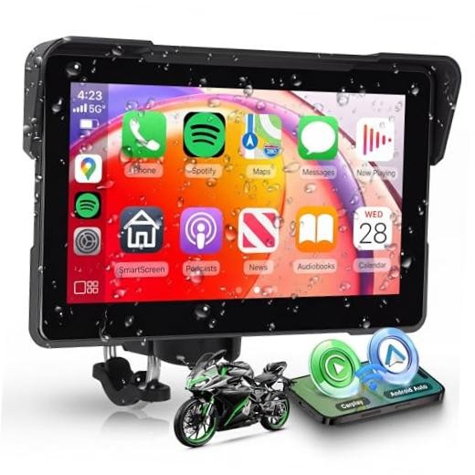 Motorcycle CarPlay Screen Portable Wireless Carplay Android Auto for 7 Inch