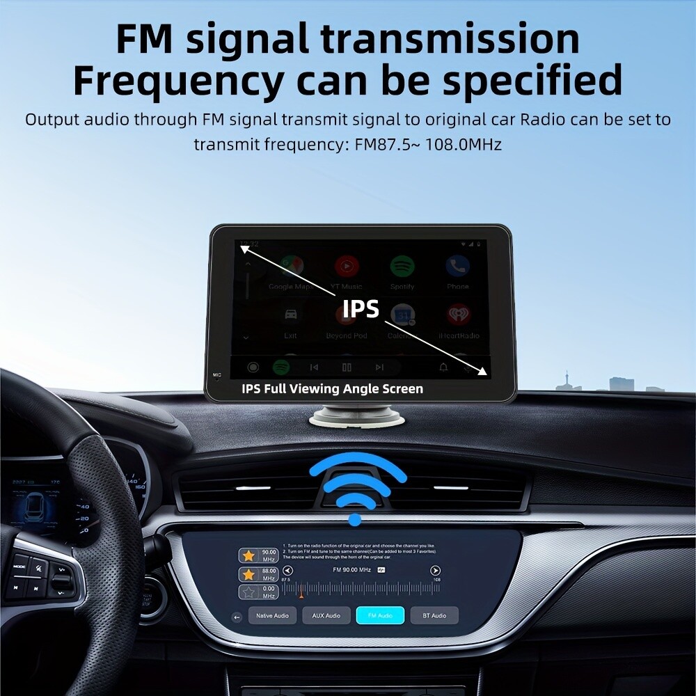 Universal 7-inch touch screen car stereo wireless portable Android iOS wireless
