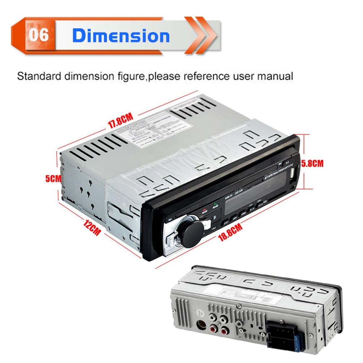 Radio para automóvil estéreo Bluetooth 1 Din FM USB Aux-in reproductor de MP3