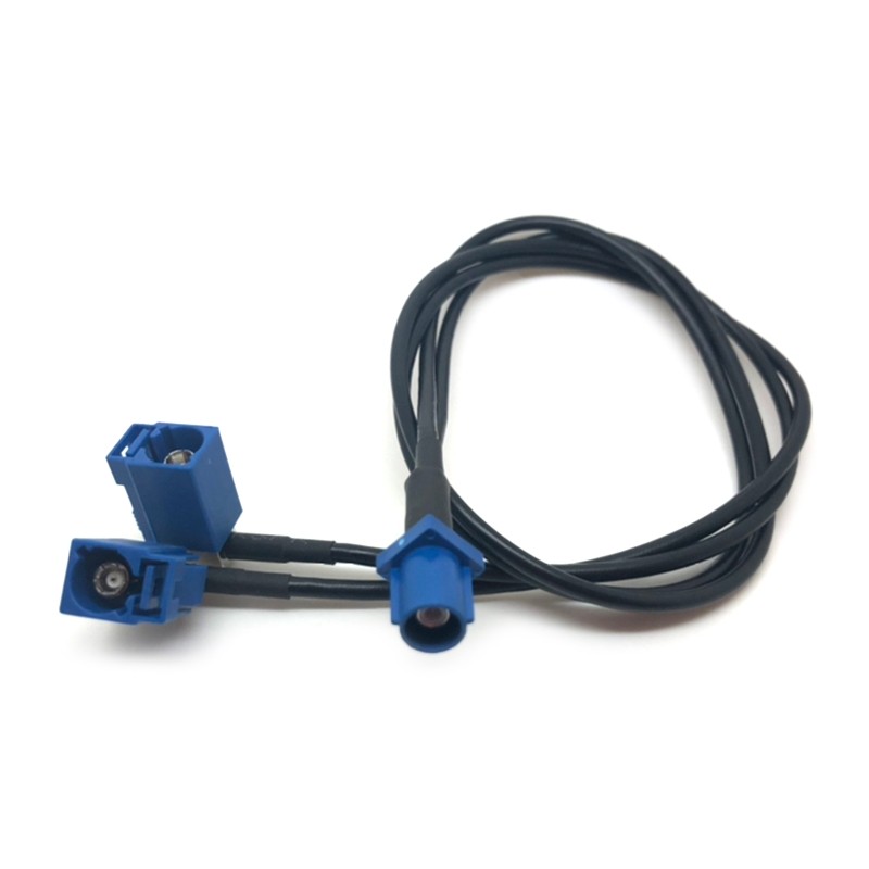 19.69inch (50cm) Fakra C Male to Dual Female Jack Y Shape Splitter Cable RG174