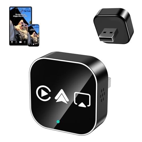 4-in-1 Wireless CarPlay Android Auto Adapter AirPlay & Miracast Media Hub Black