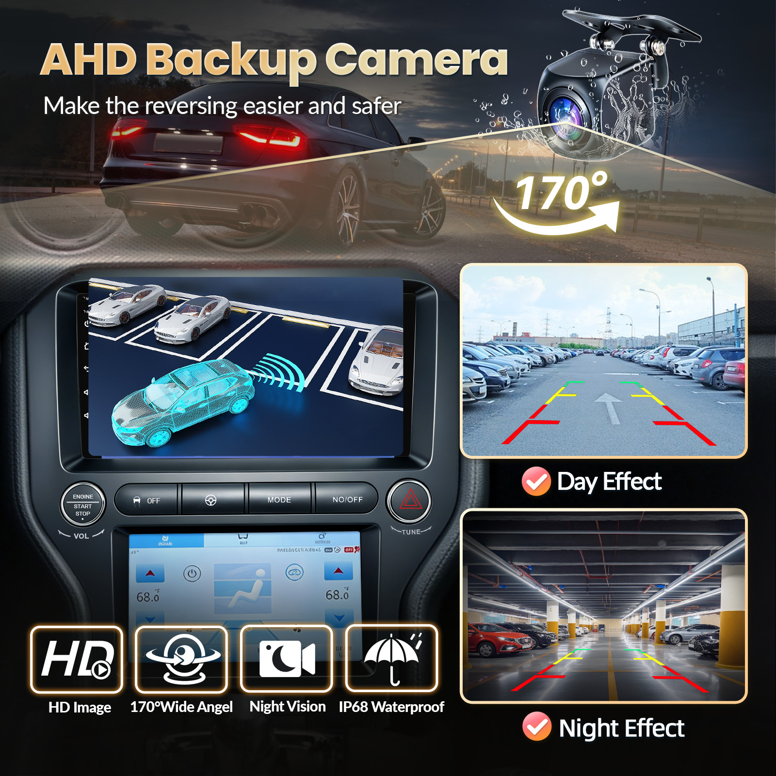 4+64G Car Stereo touch Radio GPS WIFI For Ford Mustang 2015-2021 CarPlay Android