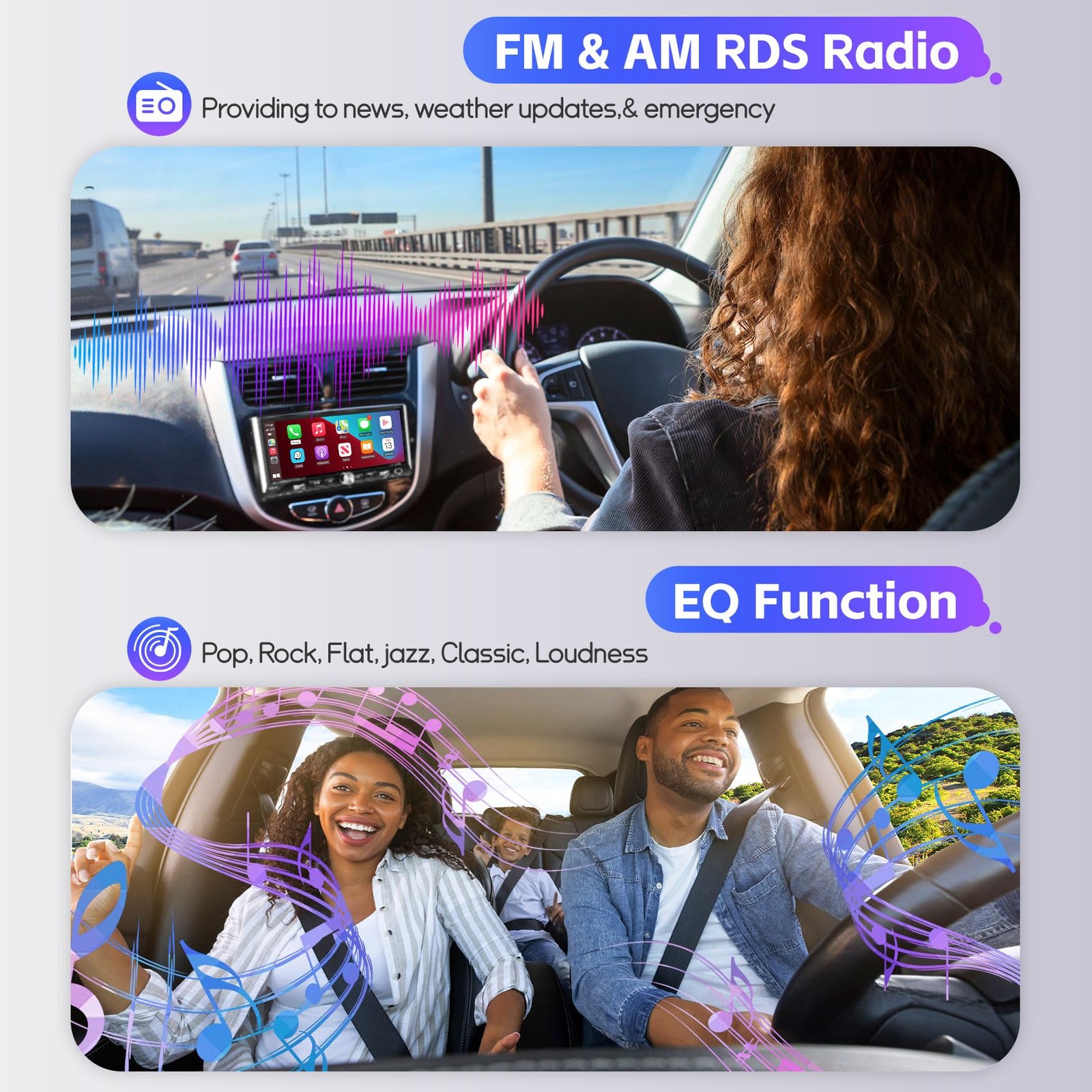 Single Din Radio Car Stereo with Wireless Apple Carplay & Android Auto, 6.9″ …