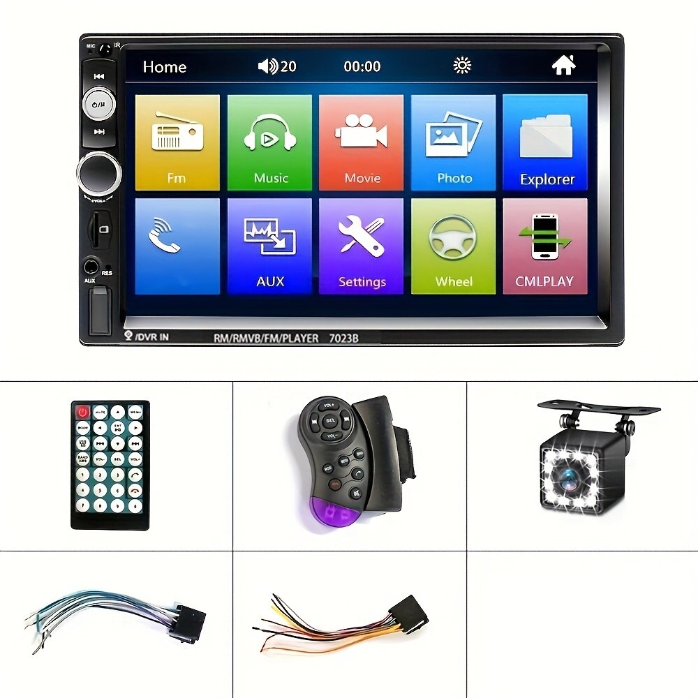 7″ Car Stereo Radio MP5 Player Double 2 DIN USB Touch Screen Bluetooth + Camera