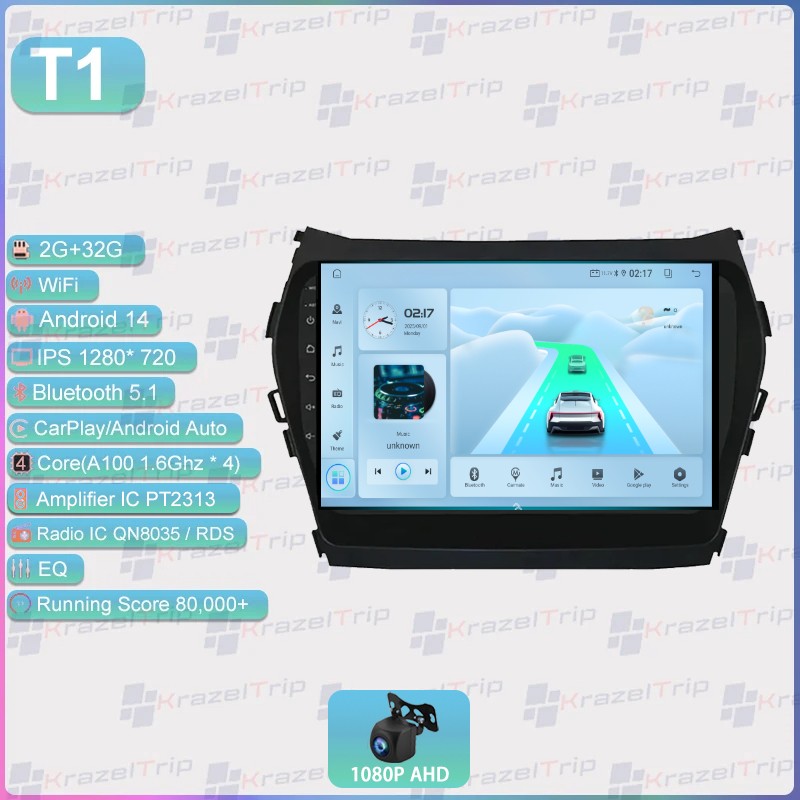 Car Stereo Radio For Hyundai IX45 Santa Fe 2013 – 2018 Android 15 Carlpay Navi