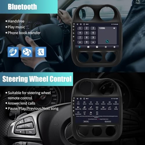 Car Radio for Jeep Compass Patriot 2010-2016, 10.1 inch Touch Screen 2+64G