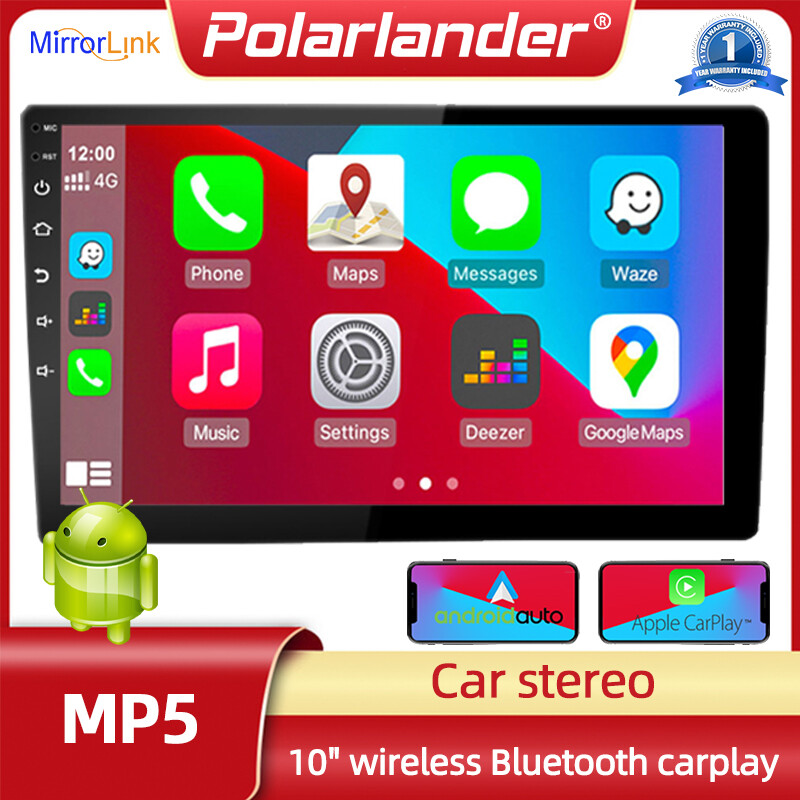 10″ Android 2 Din Car Radio Wireless Carplay GPS Touch Screen FM Bluetooth 2+64G