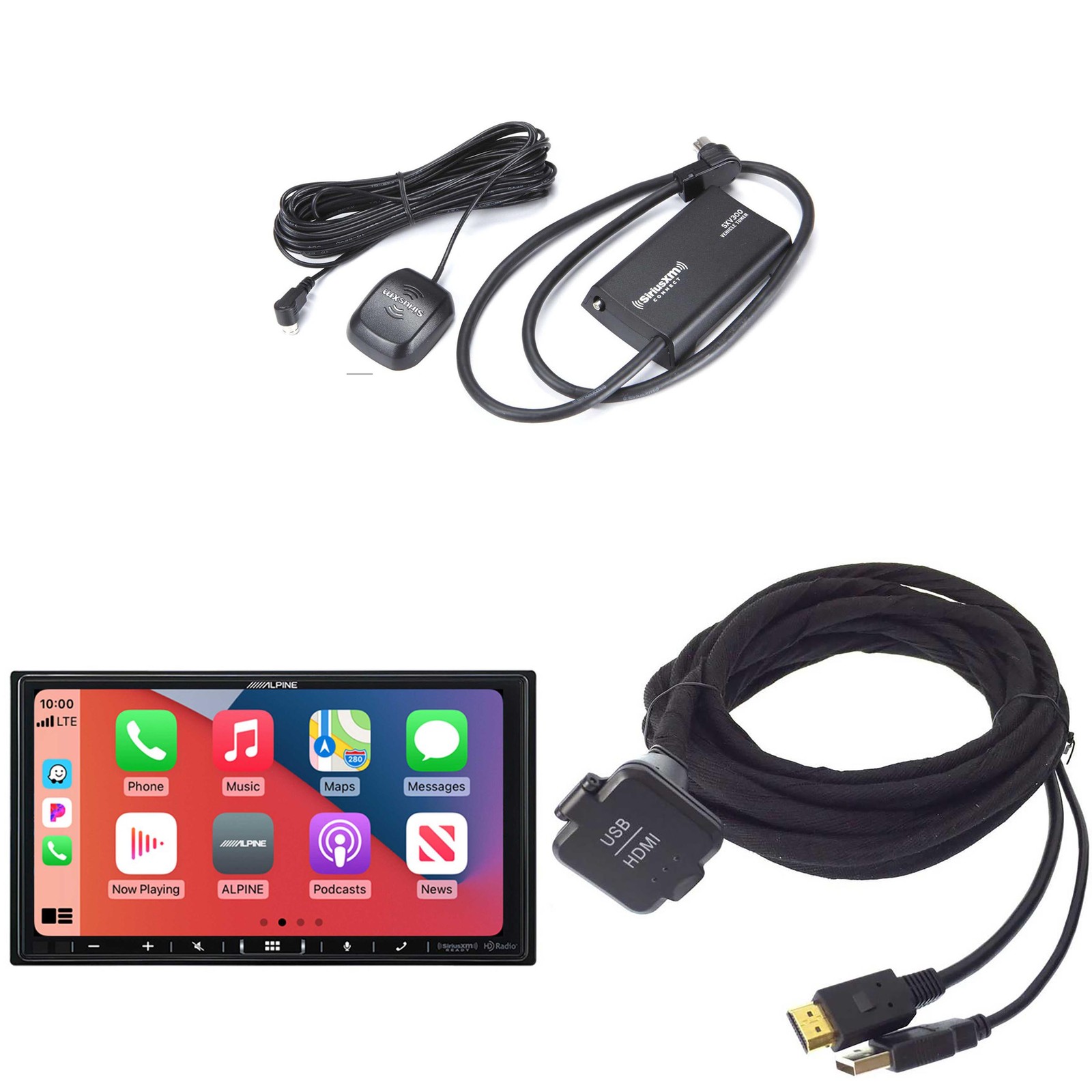 Alpine iLX-407, KCU-315UH USB / HDMI Extension Cable with SXV300v1 Satellite …