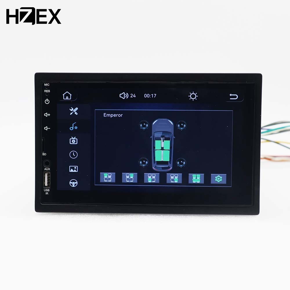 HZX-7CPA 7 Inch Double Din Car Stereo with Wireless Apple CarPlay & Android Auto