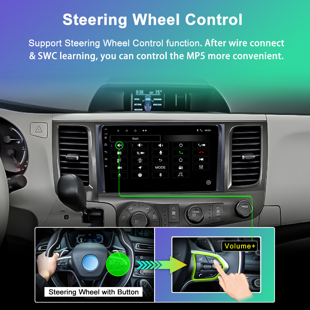 For Toyota Sienna 2011-14 Android 13 Car Stereo Radio GPS NAv Apple Carplay+Cam