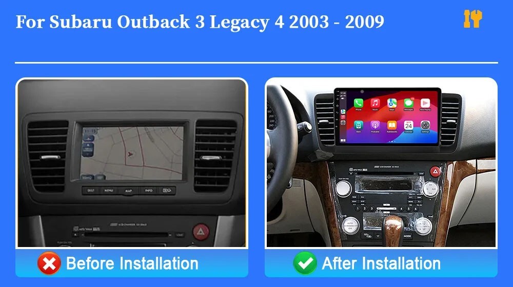 For Subaru Outback Legacy 2004-2009 2Din Android Radio Carplay