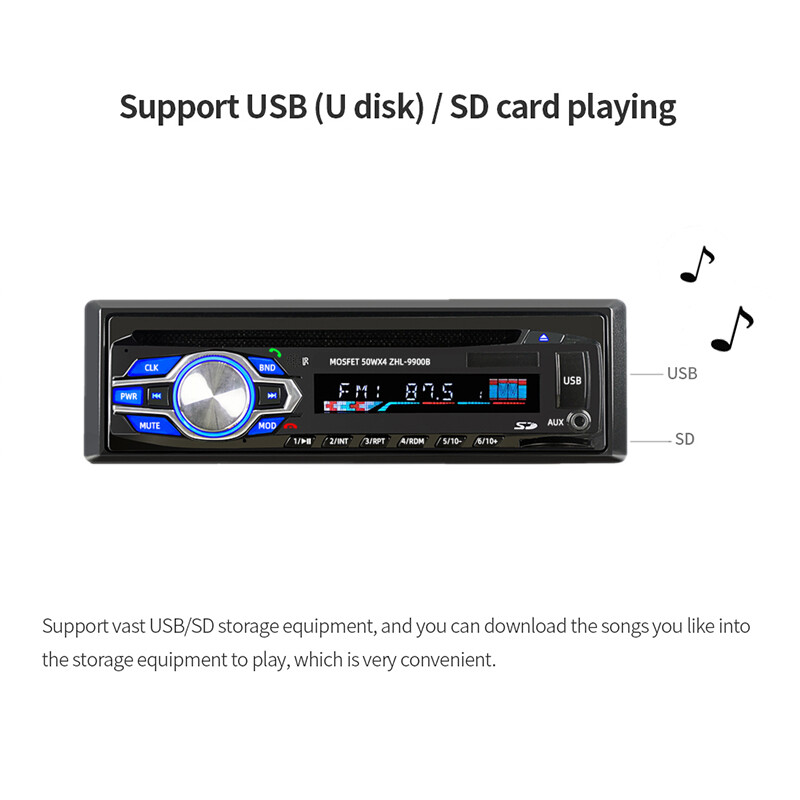 1Din Car Radio Stereo Bluetooth In-Dash DVD DIVX VCD CD Head Unit MP3 Player