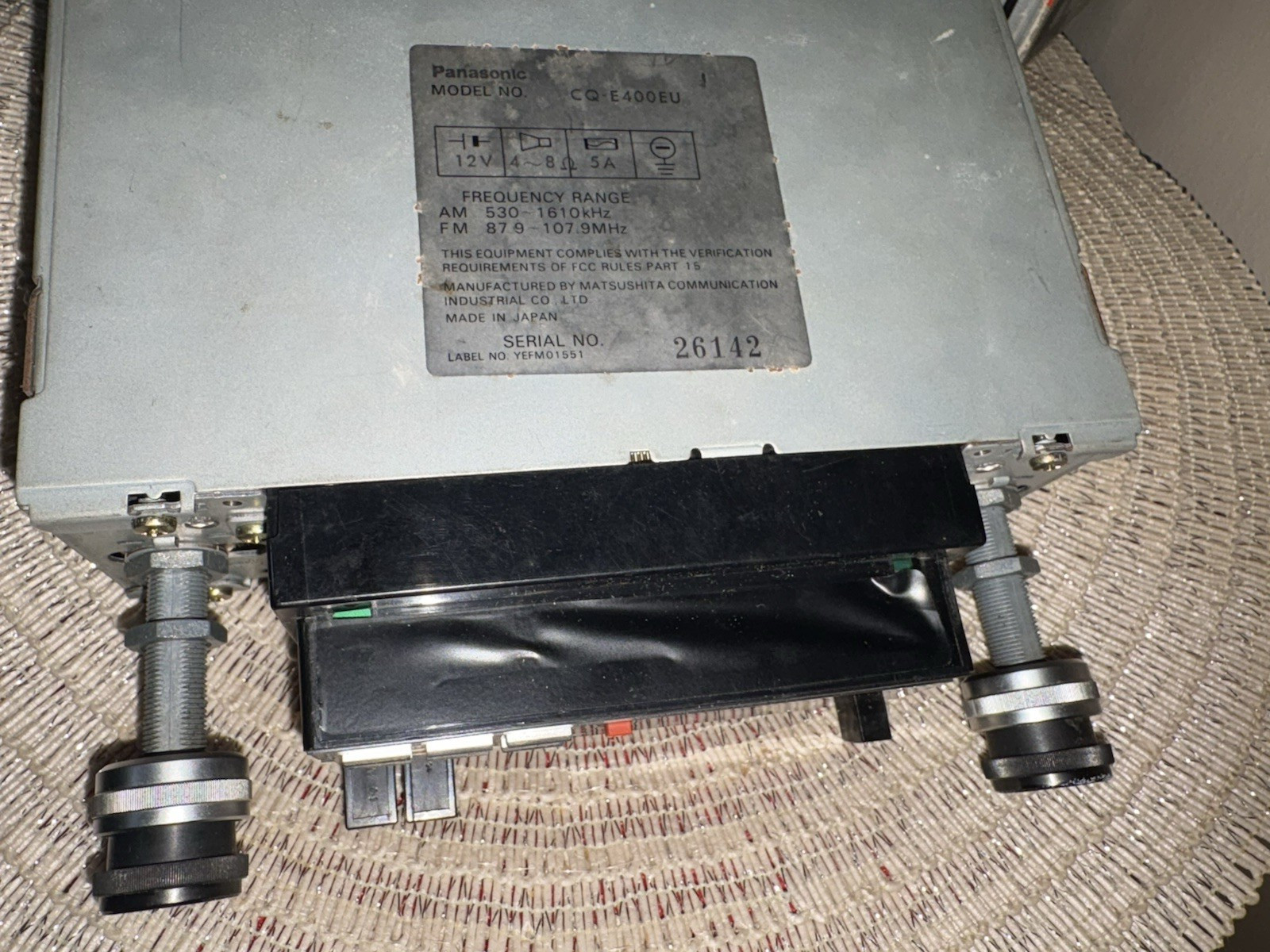 Vintage Panasonic CQ-E400EU High Power Auto Reverse Cassette Player Car Stereo