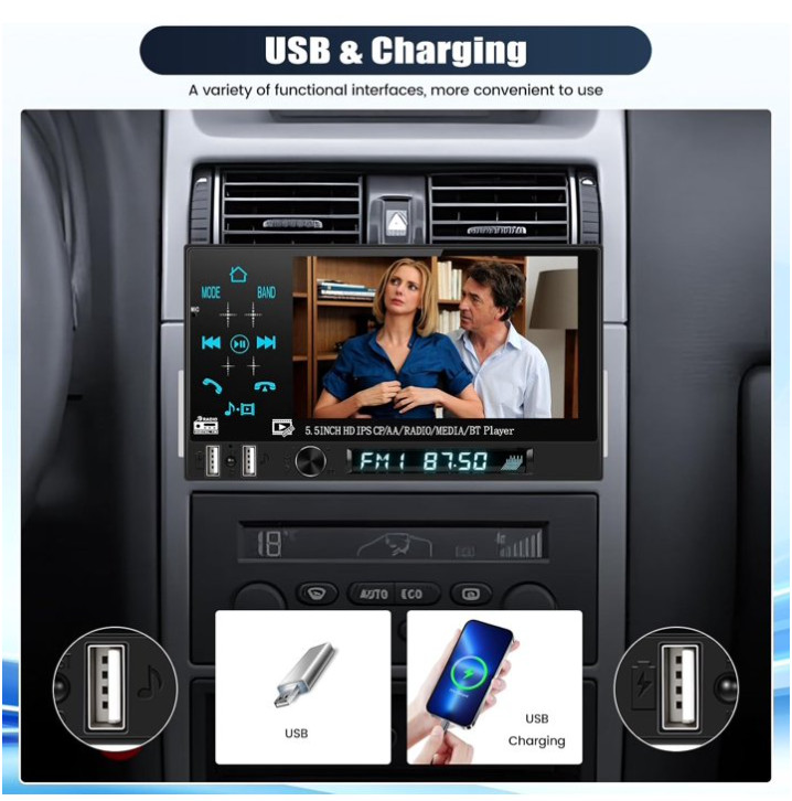 Estereo De Pantalla con Bluetooth Para Coche Carro Auto MP3 Player WMA/WAV/APE/F