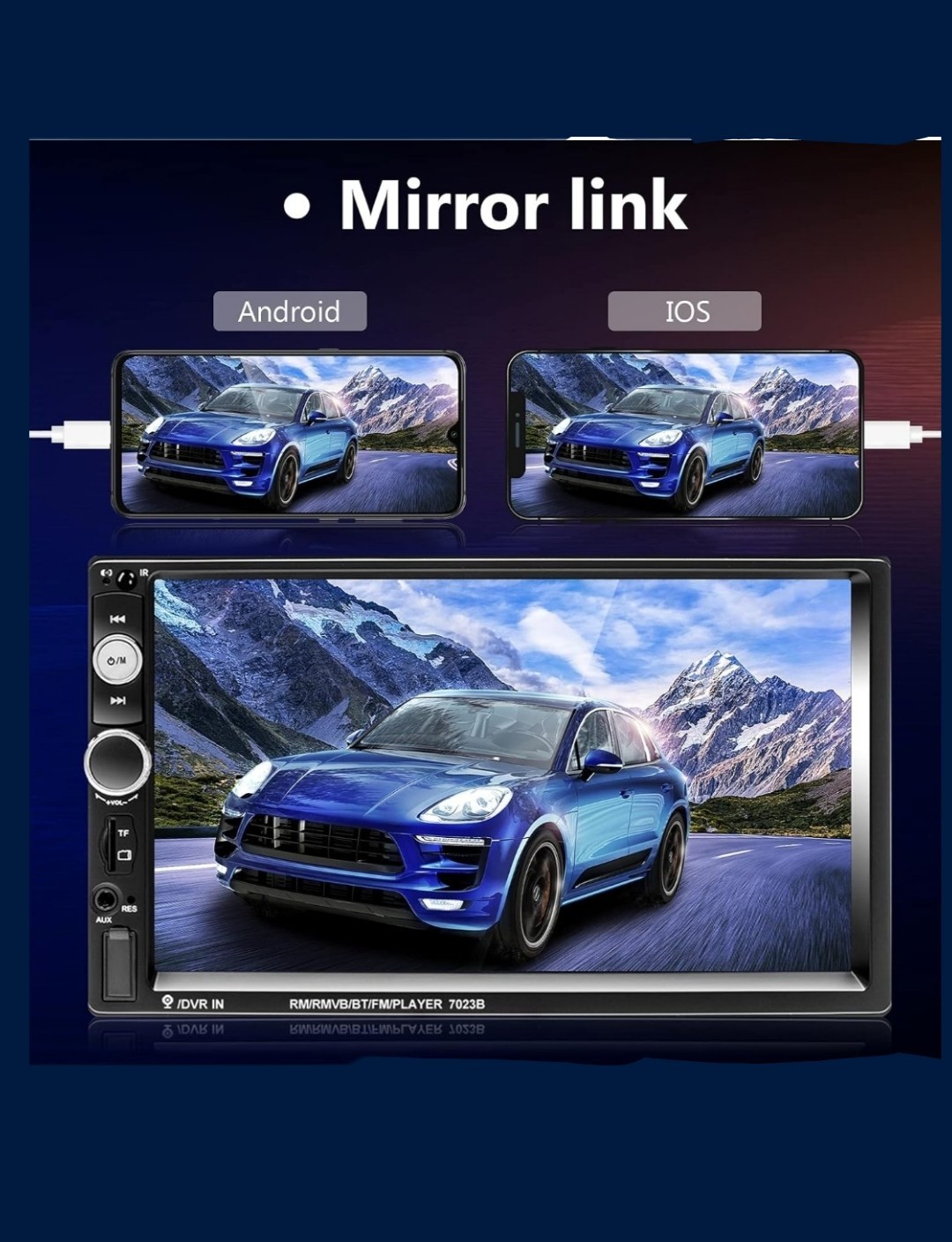 Podofo Double Din Car Stereo Radio Backup Camera 7 Inch Touch Screen