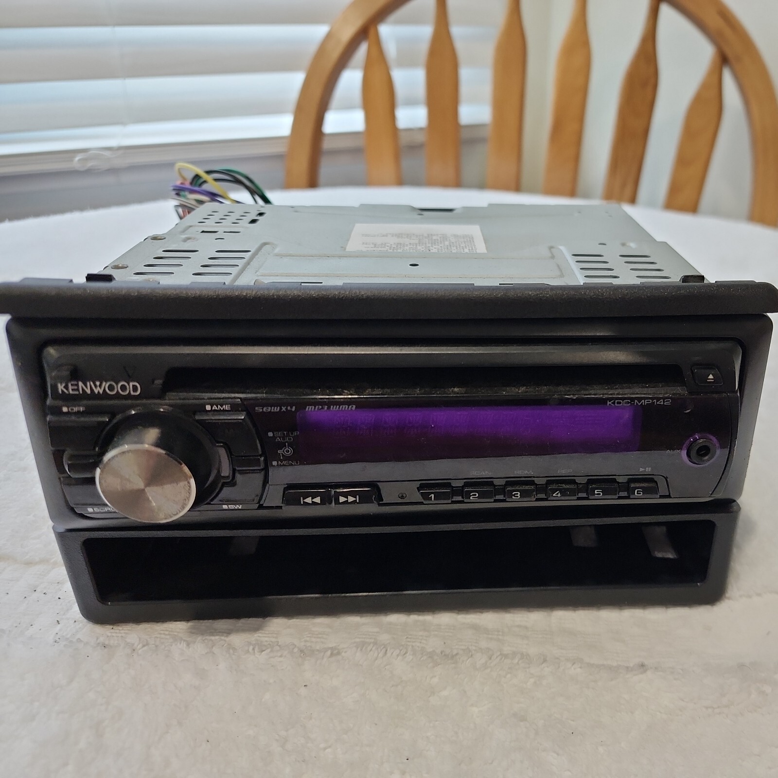 Kenwood KDC-MP142 CD Player In Dash Receiver tested & not powering on!