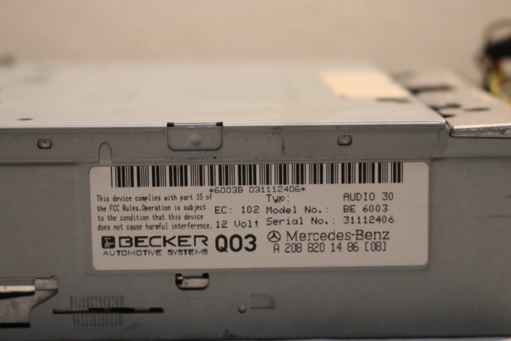 MERCEDES BE6003 CASSETTE STEREO 1999-2003 E320 SLK CLK430 W208 W/code
