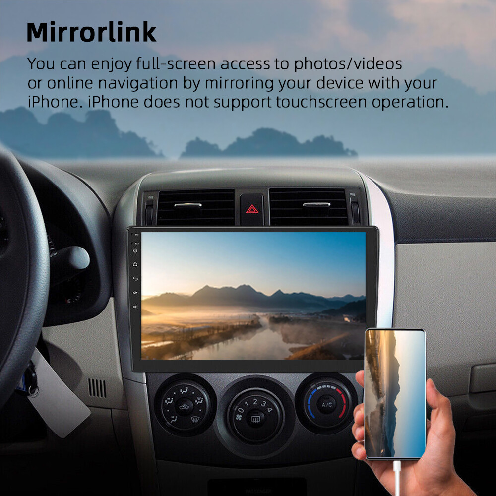 10″ Android 2 Din Car Radio Wireless Carplay GPS Touch Screen FM Bluetooth 2+64G