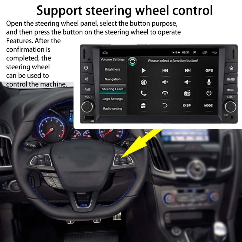 2 Din 7″ Car Radio Android Multimedia Player BT Touch Screen GPS WiFi for Toyota
