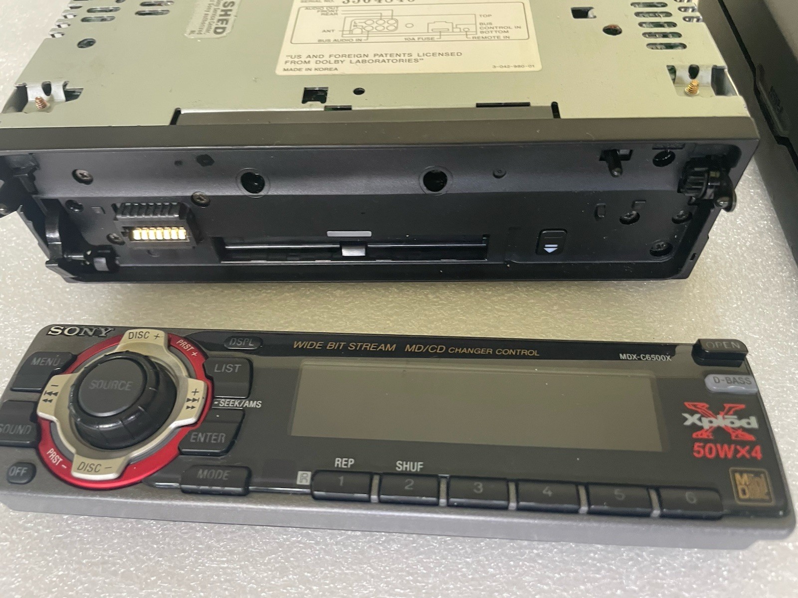 Sony Mini Disk Player MDX-C6500X Car Stereo MD Changer Controls
