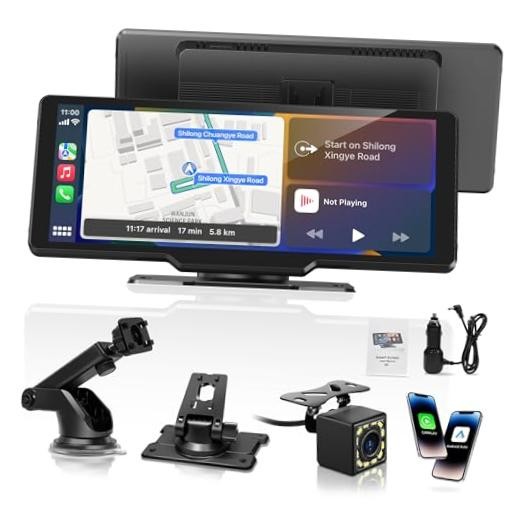 Portable Carplay Screen for Car, 10.26″ Wireless Carplay Car Stereo & 10.26inch