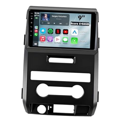 8 Core 4+64GB Car Radio Stereo Upgrade for Ford F150 2009 2010 2011 2012, Plug