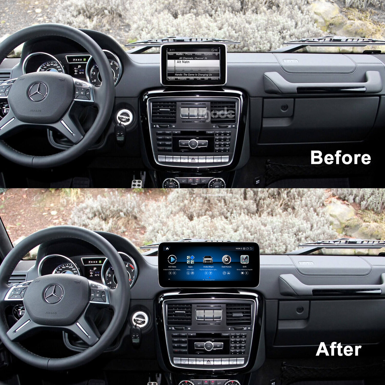 10.25inch Android13 Screen CarPlay Mercedes Benz G CLASS G63 8+128G NTG4.5
