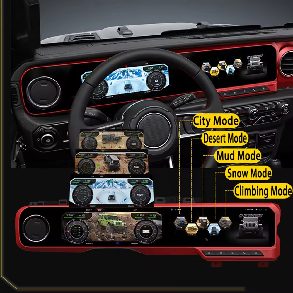 Dual Screen Car Radio for Jeep Wrangler JL Gladiator 2018-2023 Stereo Upgrade