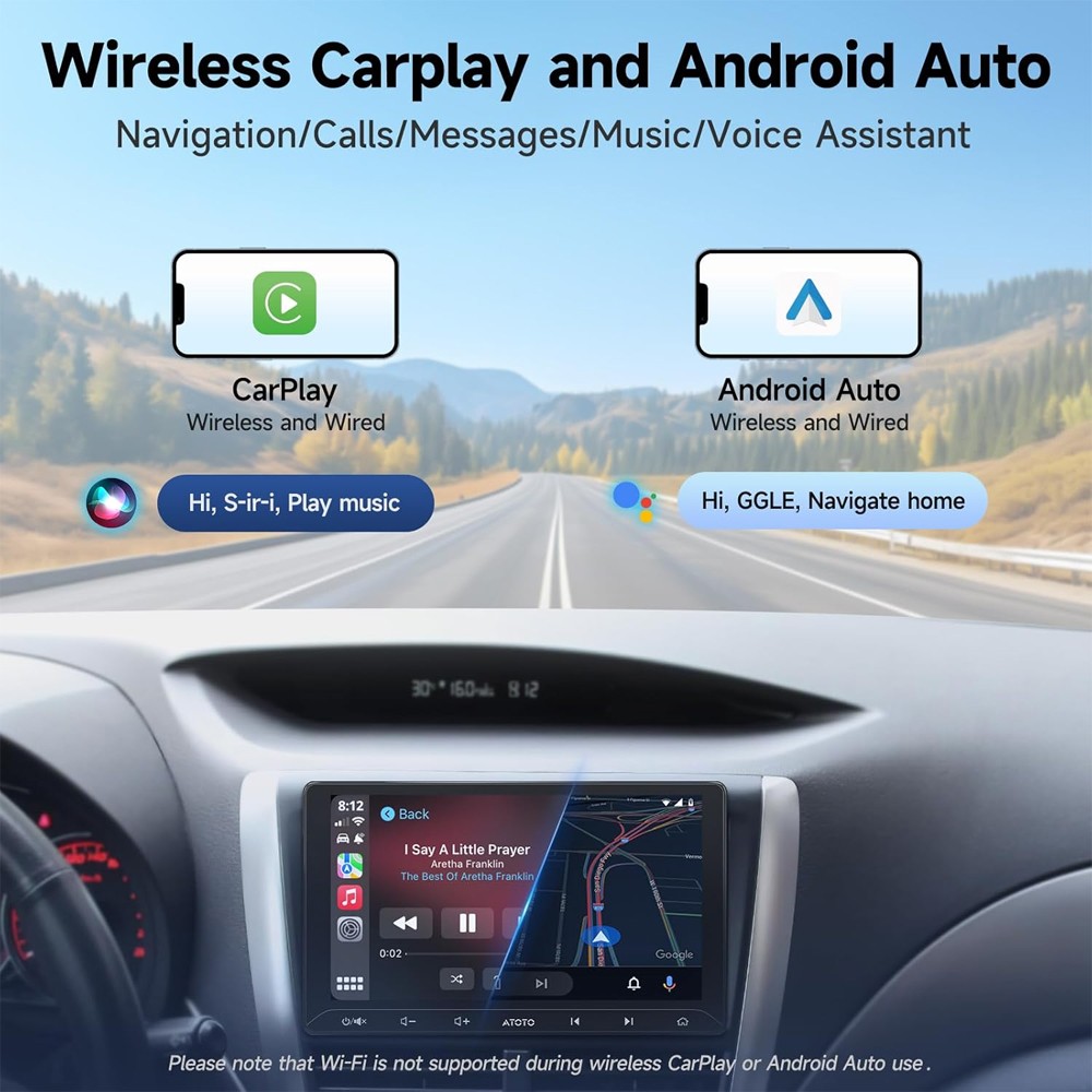 ATOTO 10.1″ Android AI Car Stereo GPS Nav Wireless Carplay DSP/FM+Remote Control
