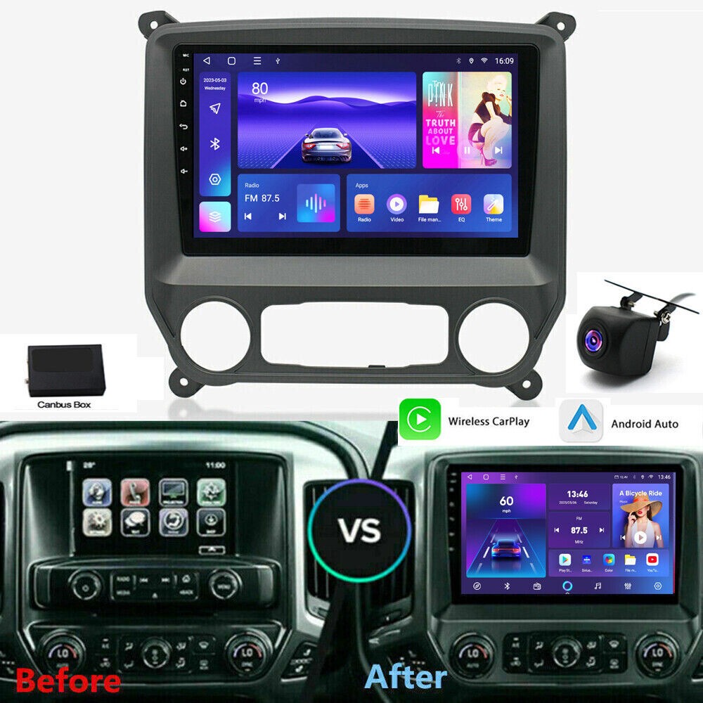 Car Radio Stereo Carplay For 2014-2018 Chevrolet Silverado 4+64G 10in Car Player