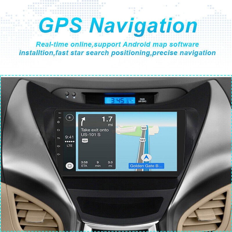 64G Bluetooth Radio Touch Screen Carplay GPS Cam For Hyundai Elantra 2011-2013
