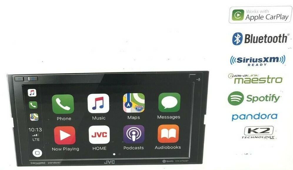 JVC KW-M750BT Apple CarPlay iPhone Android Auto Pandora XM Bluetooth Media 6.8″