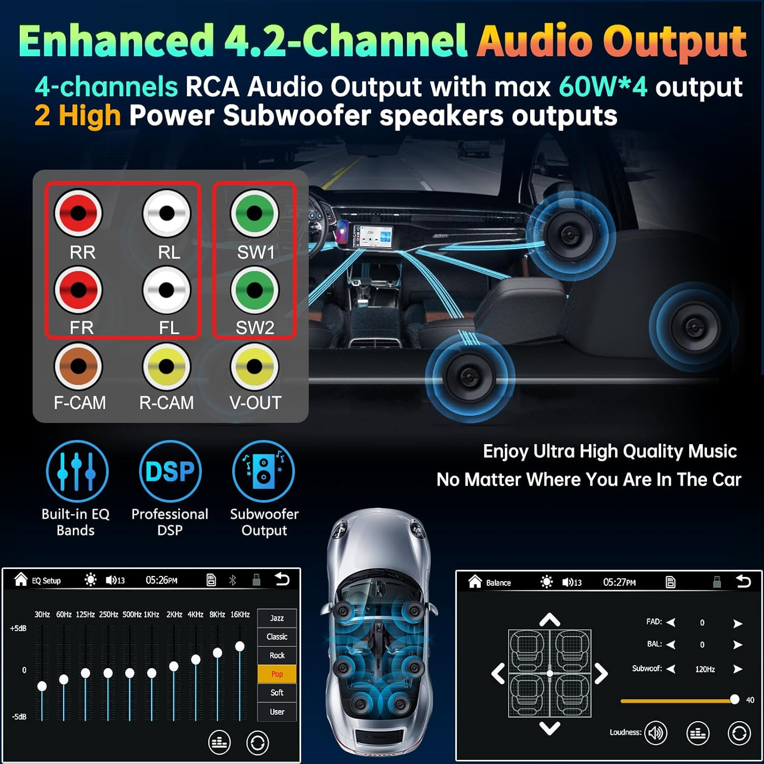 7″ Double Din Car Stereo Compatible with Wireless Apple Carplay & Android Auto,
