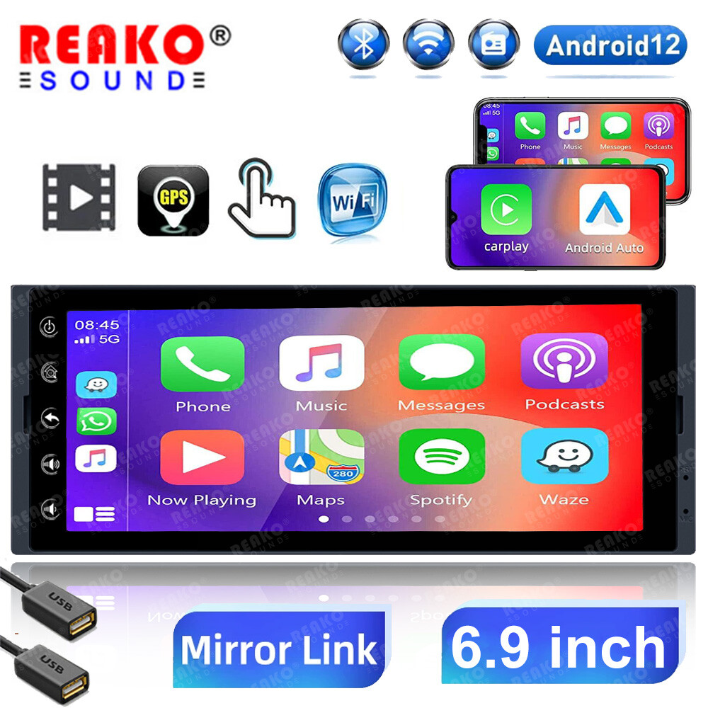Andriod 12.0 1Din GPS CarPlay Wifi 2+32G Car Radio Stereo Touch Screen Bluetooth