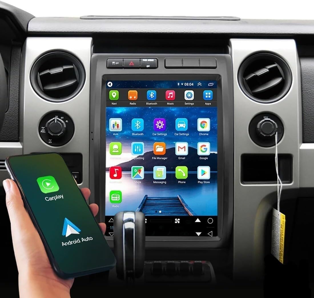 Tesla Style 12.1″ Android CarPlay Stereo GPS WiFi BT 5.0 For 08-12 Ford F150 NEW