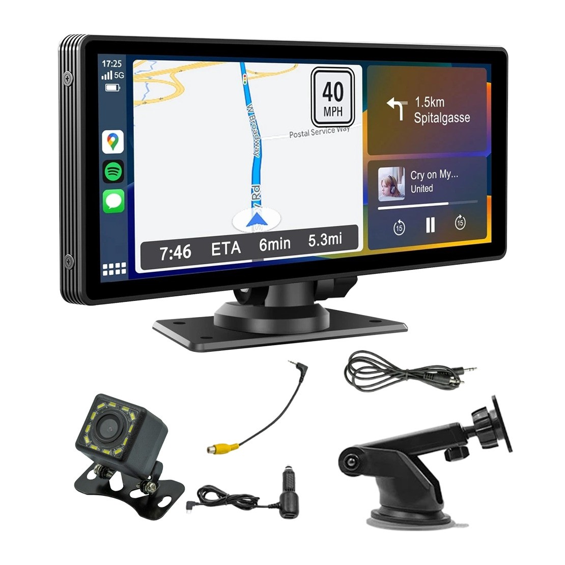 Car Portable Carplay Stereo Radio MP5 Player Video Receiver w/ Dash Cam New