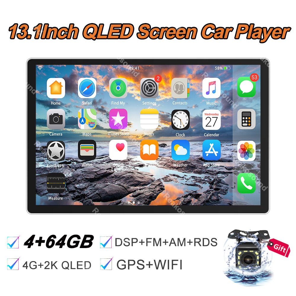 13.1”Android 13 8 CORE 4+64GB Car stereo Headunit DSP Apple Carplay QLED Screen