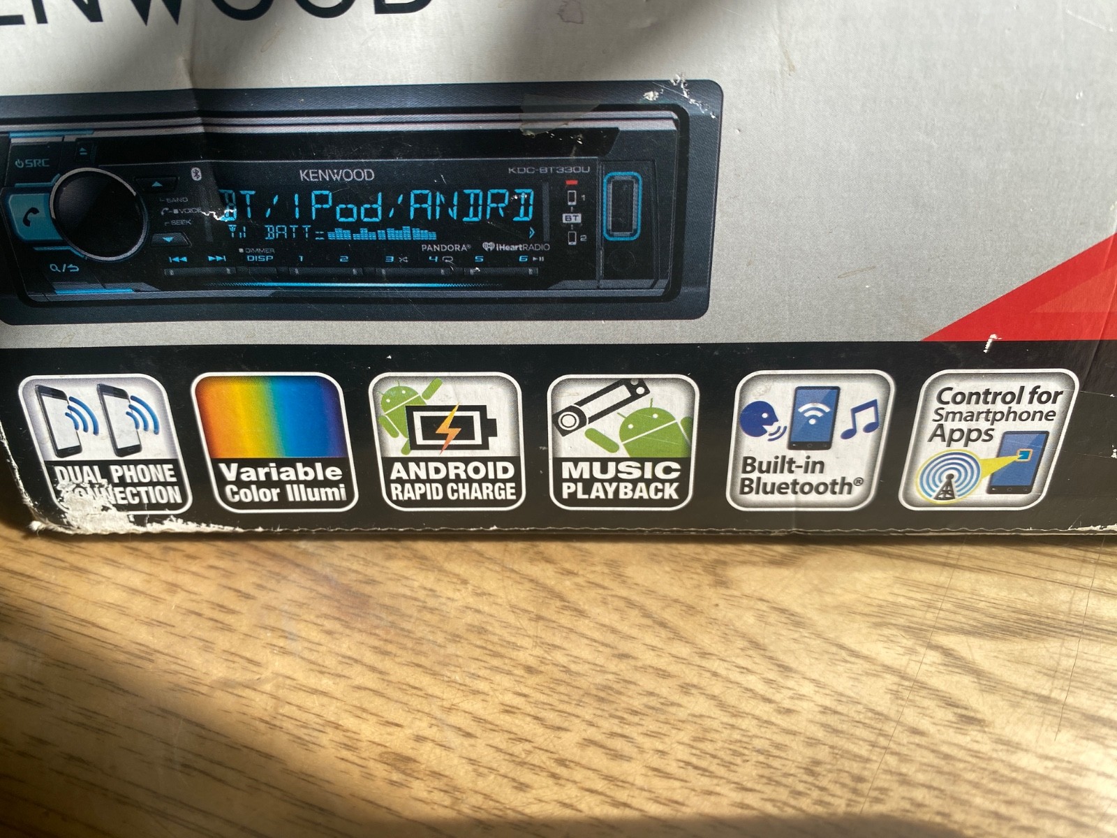 Kenwood KDC-BT330U CD Car Stereo Receiver, Bluetooth, AM/FM/CD, Radio,