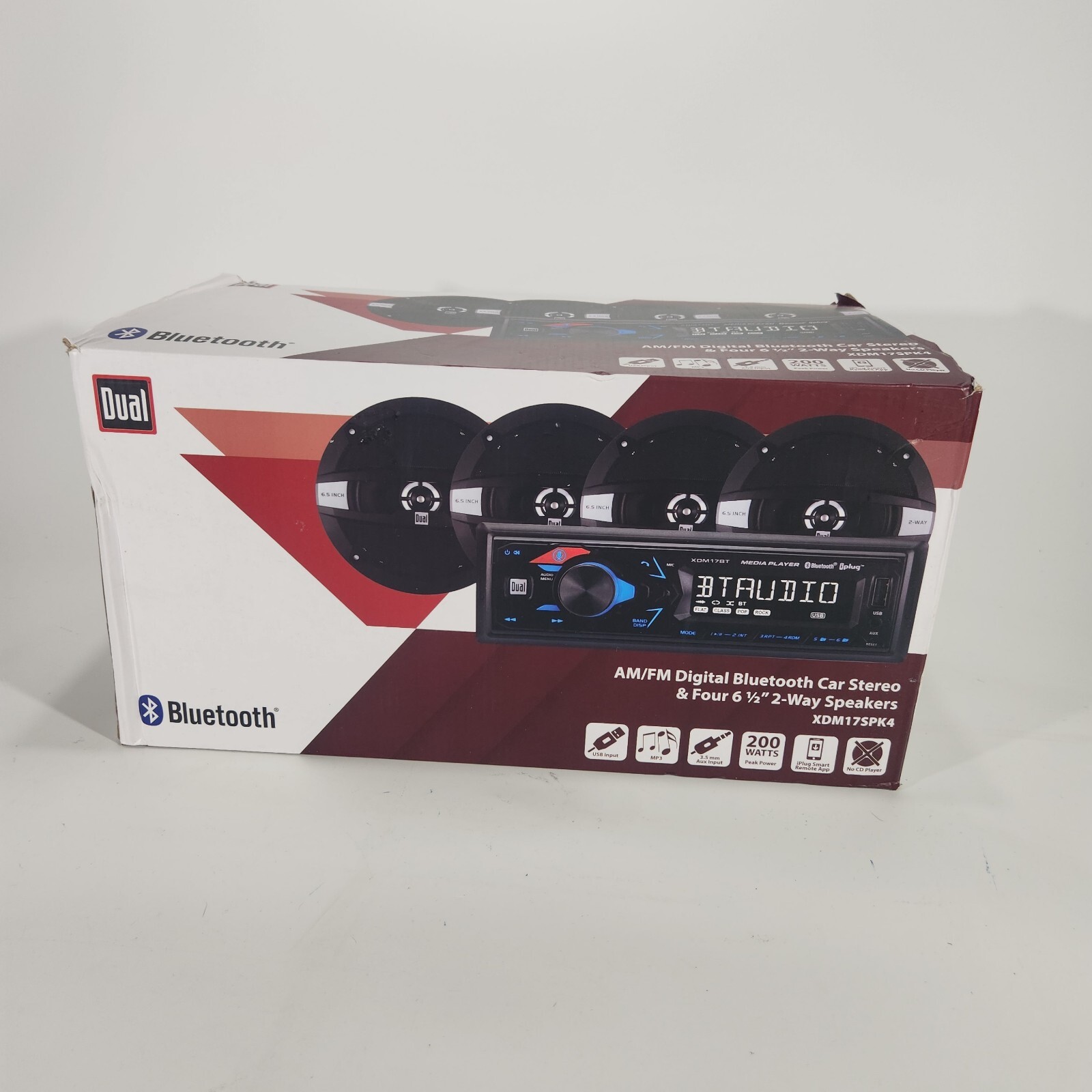 DUAL XDM17SPK4 Car Stereo Bluetooth USB MP3 Siri/Google Assist & 4 speaker 6.5″