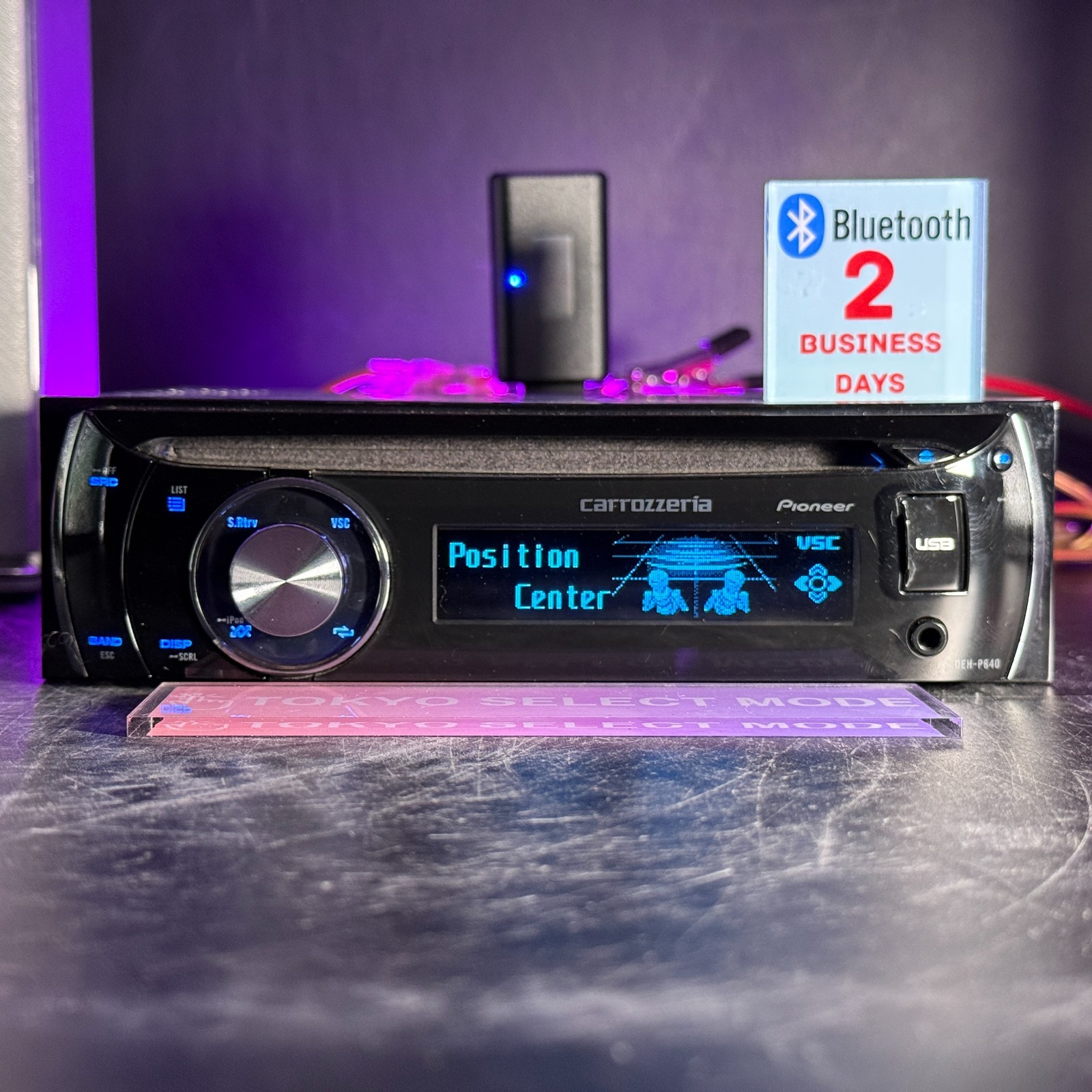 Pioneer Carrozzeria DEH-P640 1DIN Car Audio CD USB Added Bluetooth Tested Stock