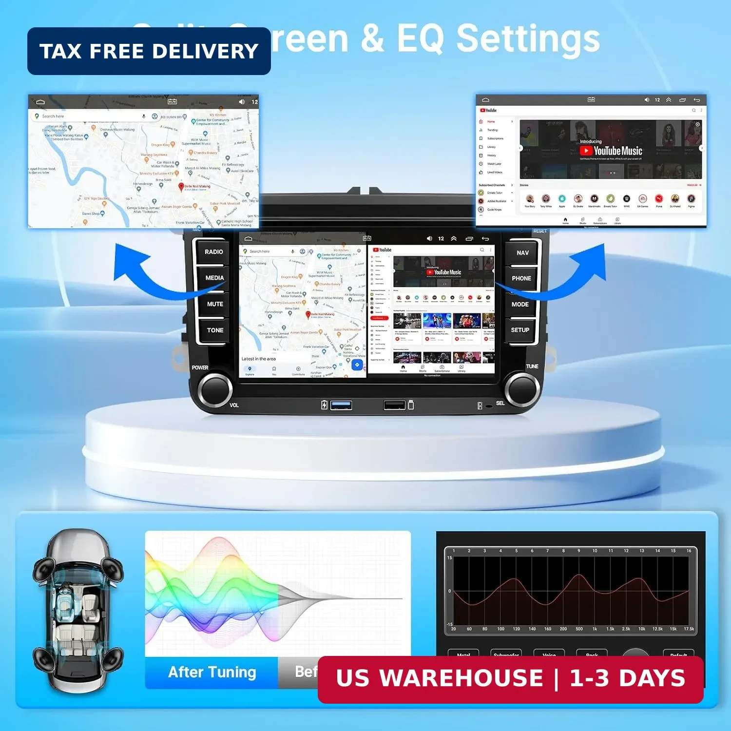 Leadfan Car Radio for Volkswagen Golf MK5 MK6 VW Passat Jetta Beetle SEAT Stereo