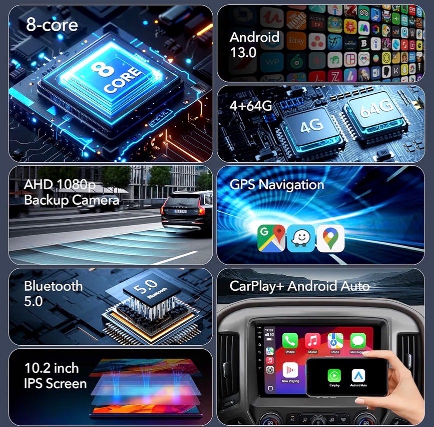 Car Radio Stereo Upgrade for Jeep Wrangler JK Compass Grand Cherokee Dodge Ram