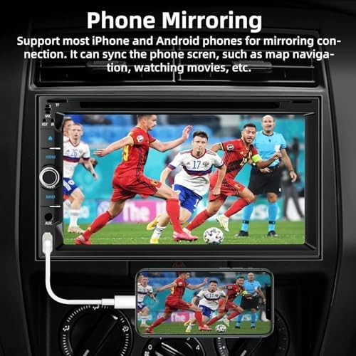 Double Din Car Stereo with CD/DVD Player, 7-Inch Touch Screen, Double Din A