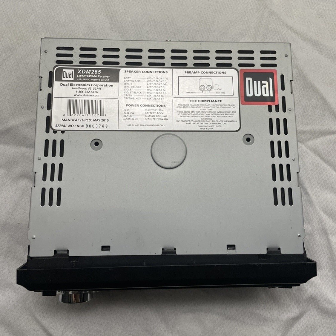 Dual Electronics XDM265 60W CD MP3 Receiver Detachable Faceplate USB Aux In EQ