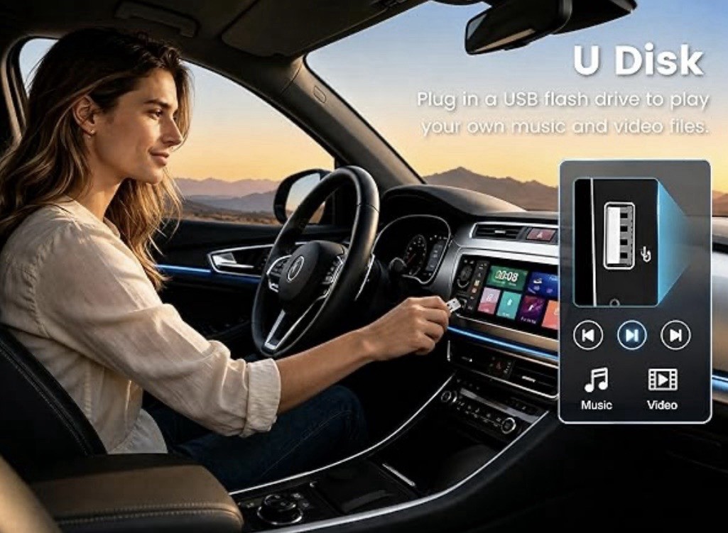 Universal Single DIN Car Stereo 6.3” Touch Screen Bluetooth FM USB Backup Camera