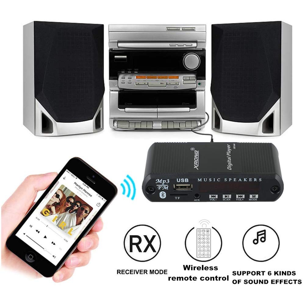 Bluetooth Audio Receiver FM Radio,MP3 Digital Player,LED 4-Digital Display,SD…
