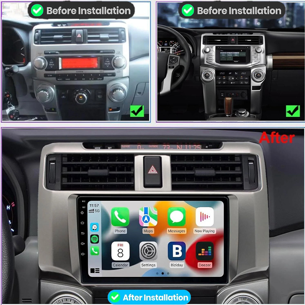 4+64G 8core CarPlay Auto touch screen radio 10.33″ For Toyota 4runner 2009-2019