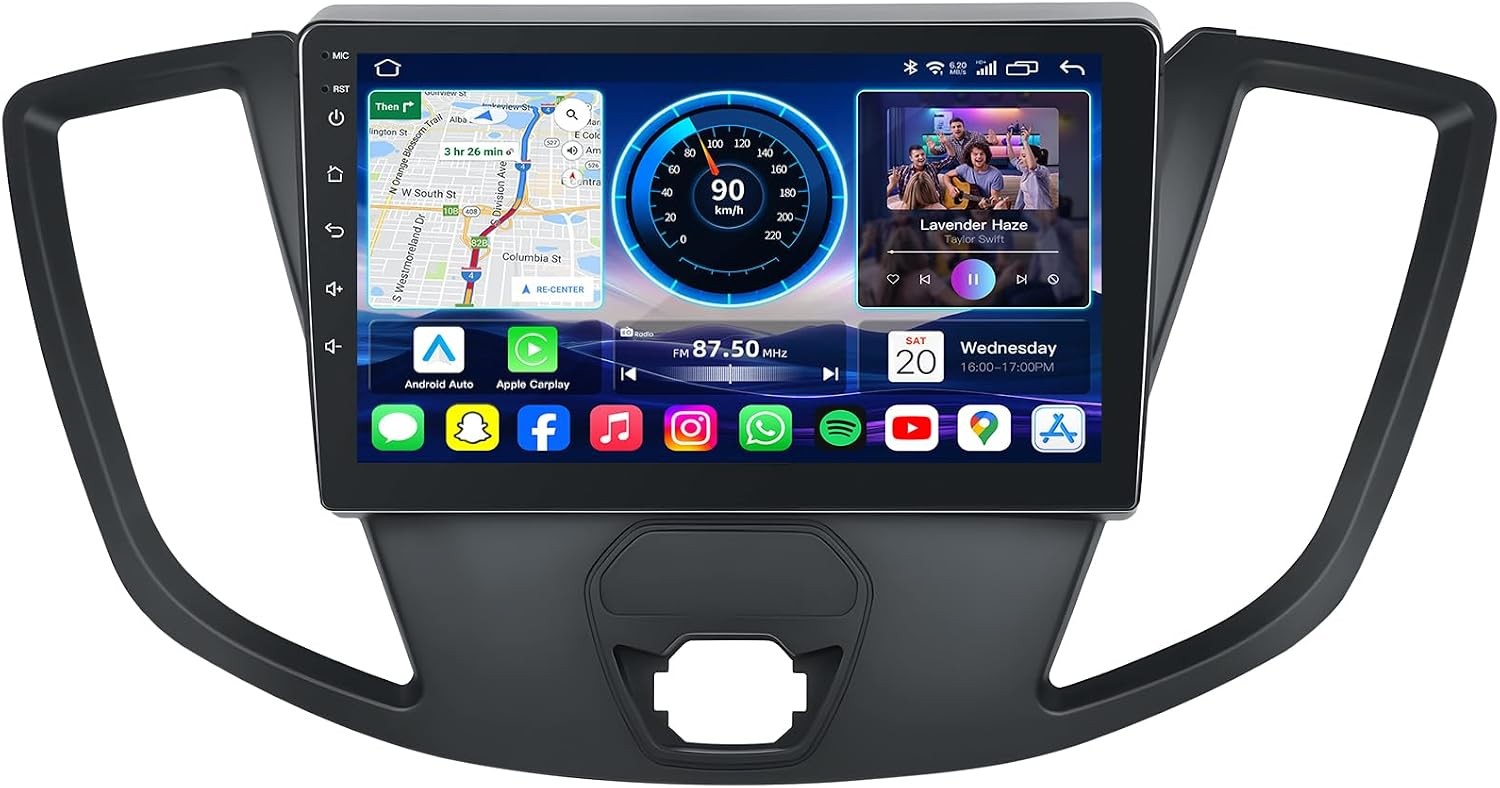 9″ Touch Wireless Carplay Android Stereo for 2015-2019 Ford Transit 150 250 350