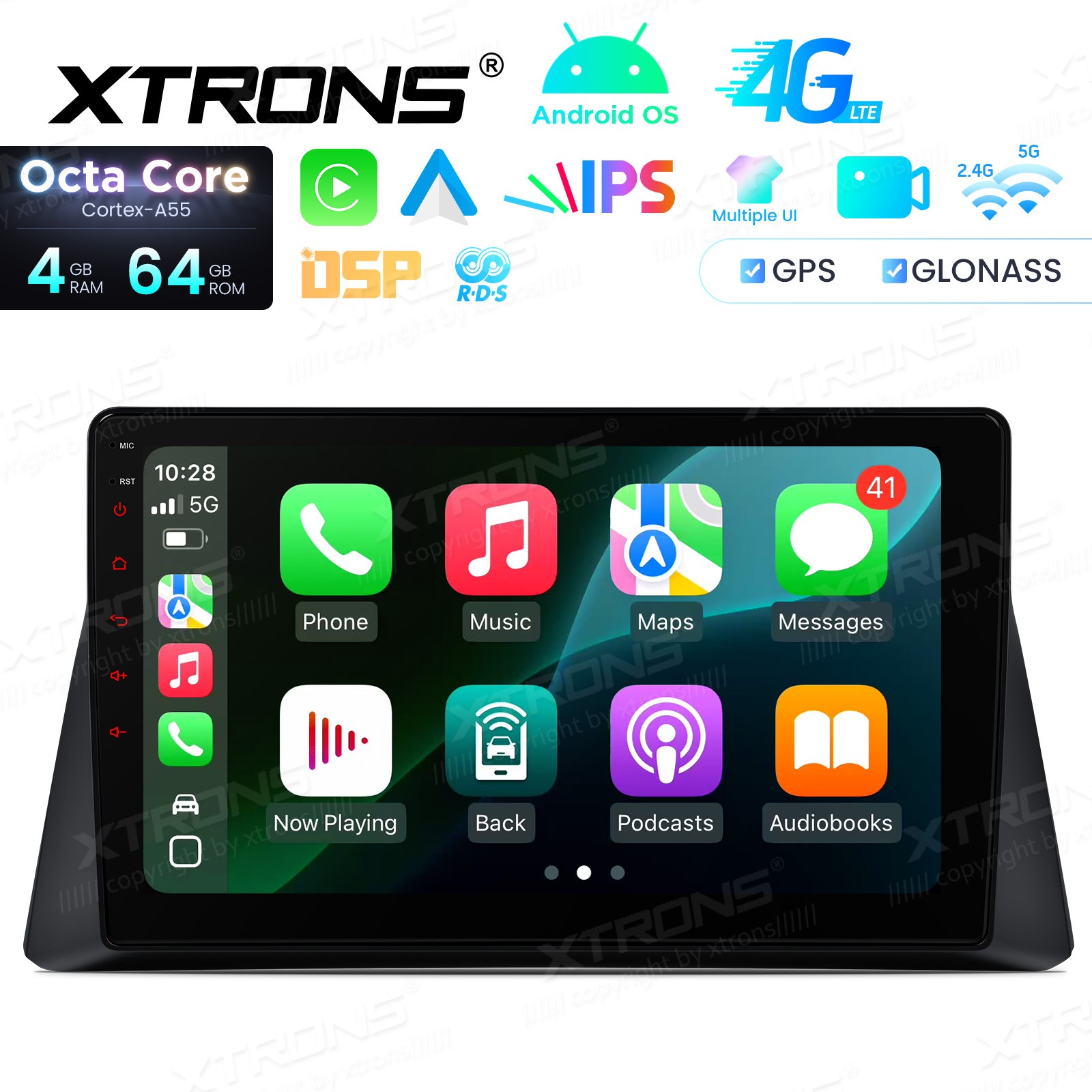 10.1″ IPS Car Radio Stereo CarPlay Android 14 GPS Navi 4G 64G for Honda Accord 8